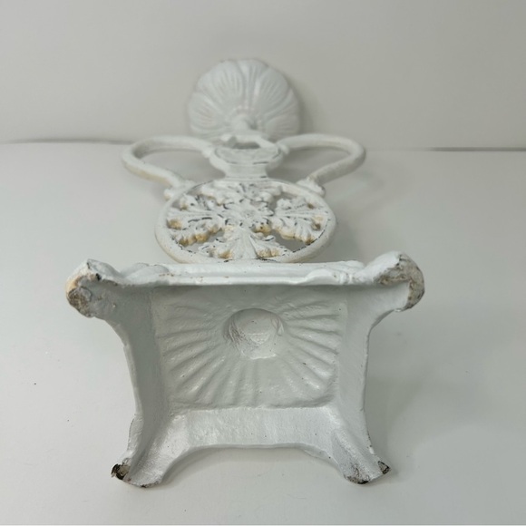 Vintage Cast Iron Candle Holder Painted White 11.5” Tall - Picture 3 of 15